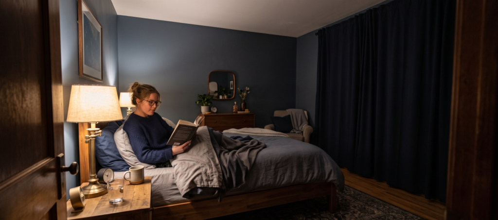 A visual breakdown of sleep hygiene habits and a consistent bedtime routine, fitting the section on CBT-I components.